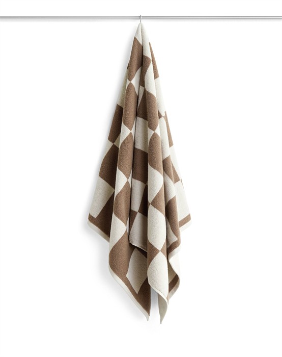 Check Badehåndklæde - Cappuccino