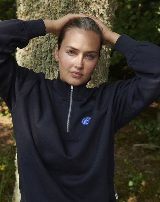 Elsk - Globe Womens Zip Up Sweatshirt - Dark Navy