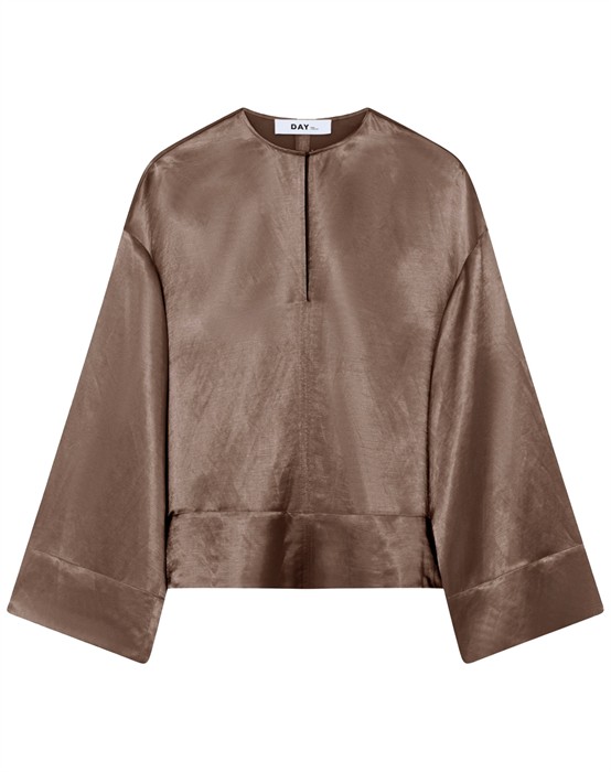 Davies High Shine Blend Bluse - Glacier Grey