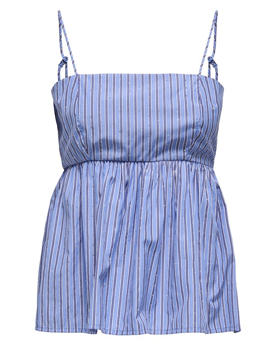 OnlAlva Strap Rhinestone Top - Perisan Jewel