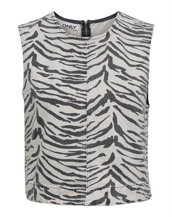 Dorsi Zebra Denim Top