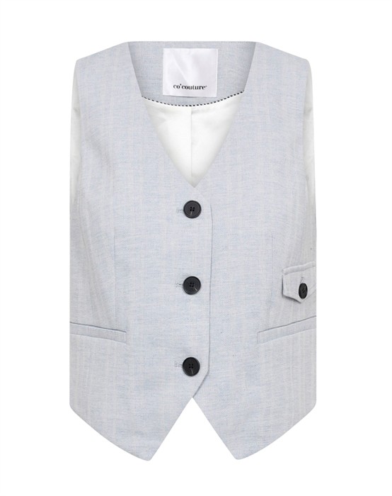 Lisa CC Linen Tailor Vest - Light Blue