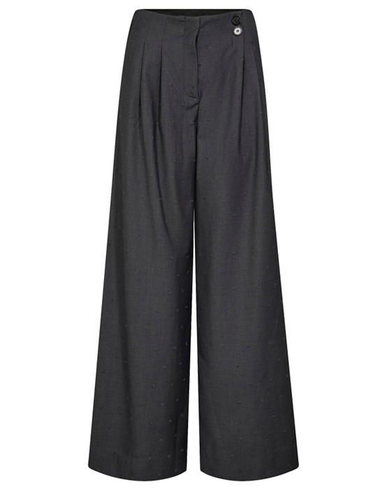 Saga CC Pleat Bukser - Mid Grey