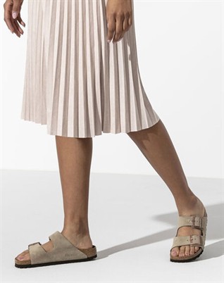 Arizona Soft Footbed Suede Leather Sandal - Taupe