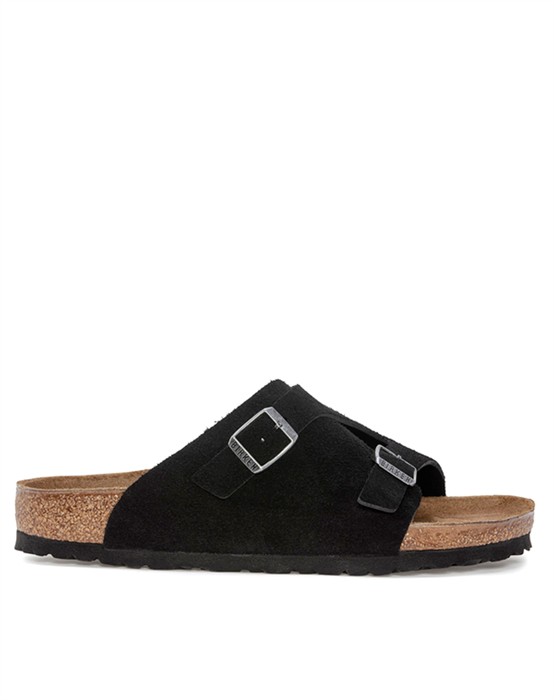 Zürich Suede Leather Sandal - Black