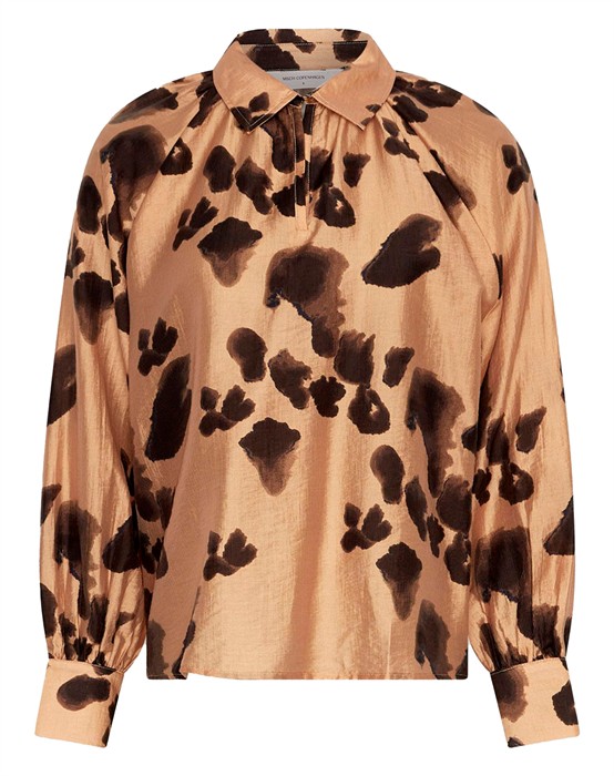 MSCHNilla Romina Bluse - Iced Coffee Leo