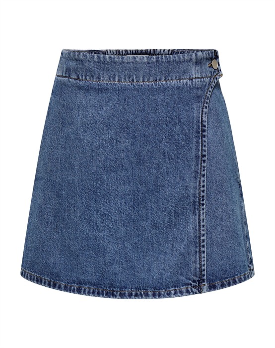 Onlthea Wrap Short Denim Nederdel - Medium Blue Denim