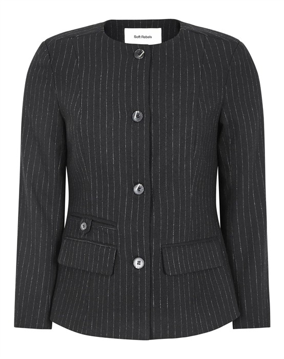 SRYvonne Round Neck Blazer - Black