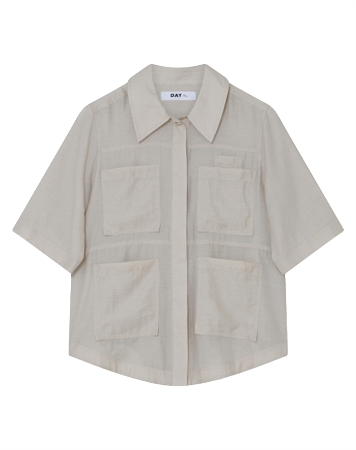 Day Birger et Mikkelsen - Mina Linen Slub Skjorte - Light Sand Melange