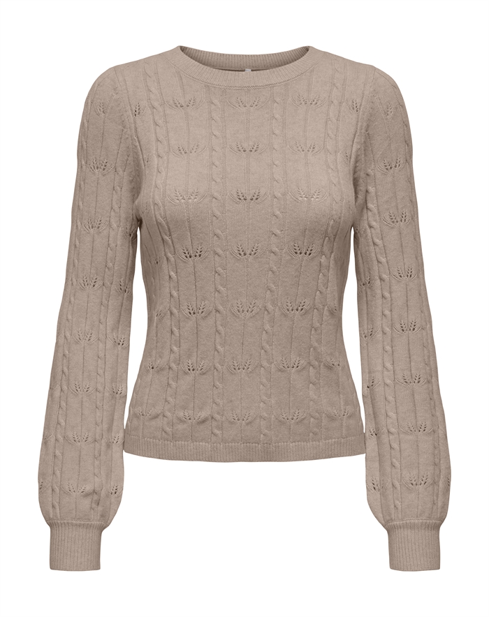 Only - ONLKatia LS Structure Strik - Mocha Meringue/Melange