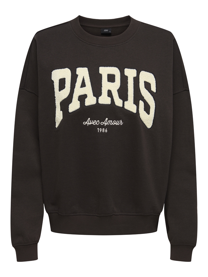 JDY - JDYMesa Life Paris Sweatshirt - Ganache