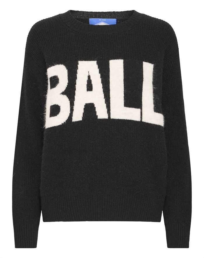 Ball original - BaStacy Rib Logo Pullover Strik - Black