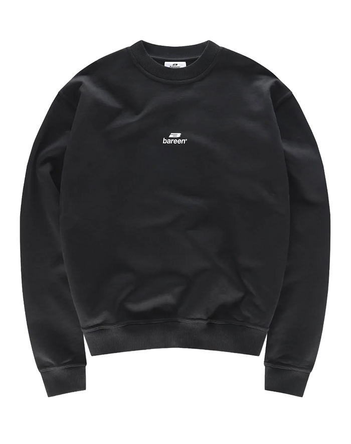 Bareen - Logo Oversized Crewneck Sweatshirt - Black