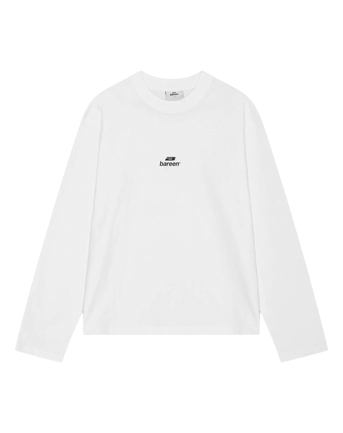 Bareen - Oversized Logo Longsleeve T-shirt - White