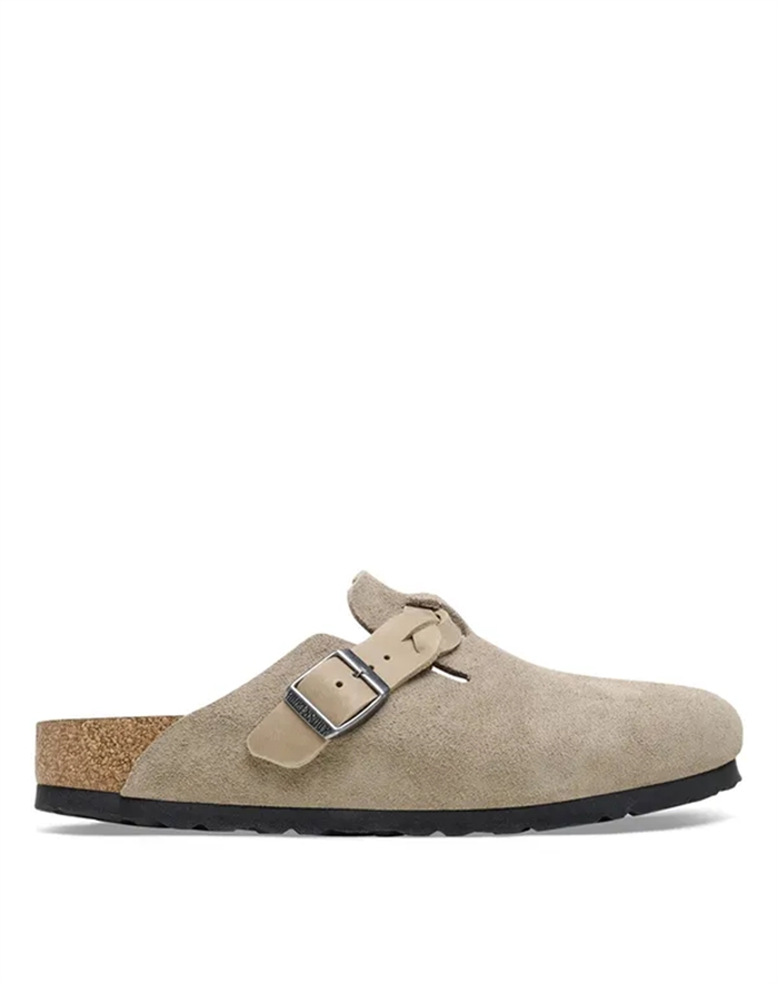 Birkenstock - Boston Braided Suede Leather Sandal - Taupe