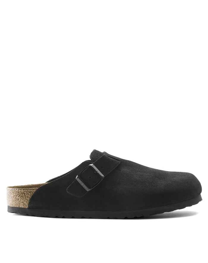 Birkenstock - Boston Suede Leather Sandal - Black