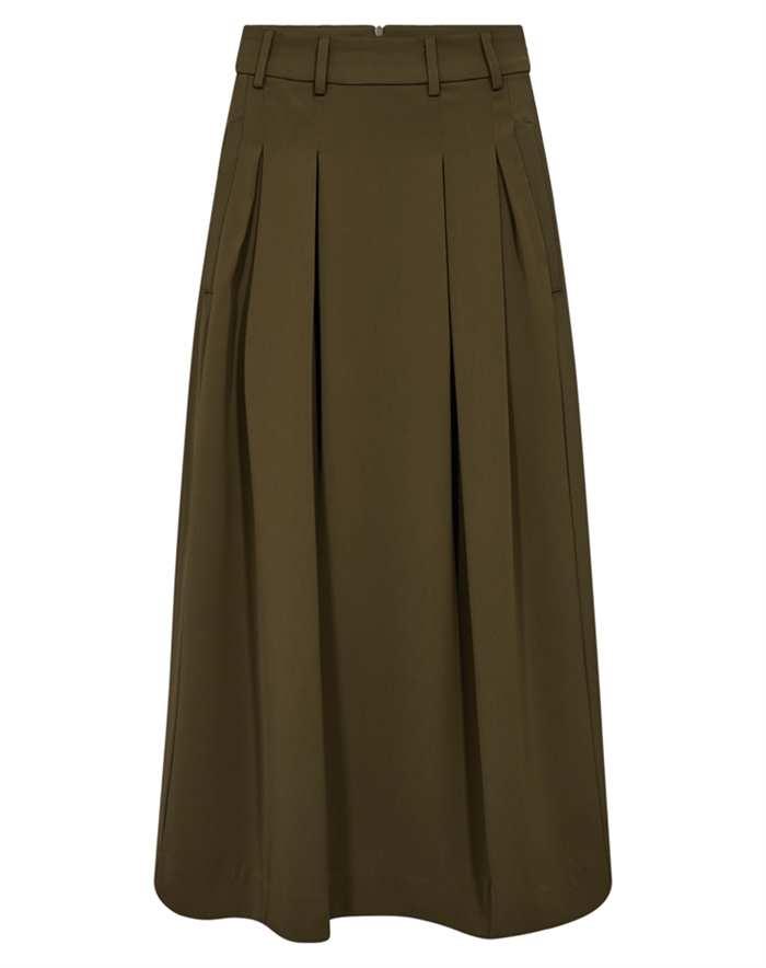 Co\'Couture - Anya CC Pleat Nederdel - Military Olive