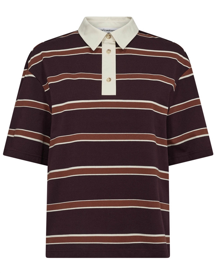 Co\'Couture - Augusta CC Stripe Polo - Winered