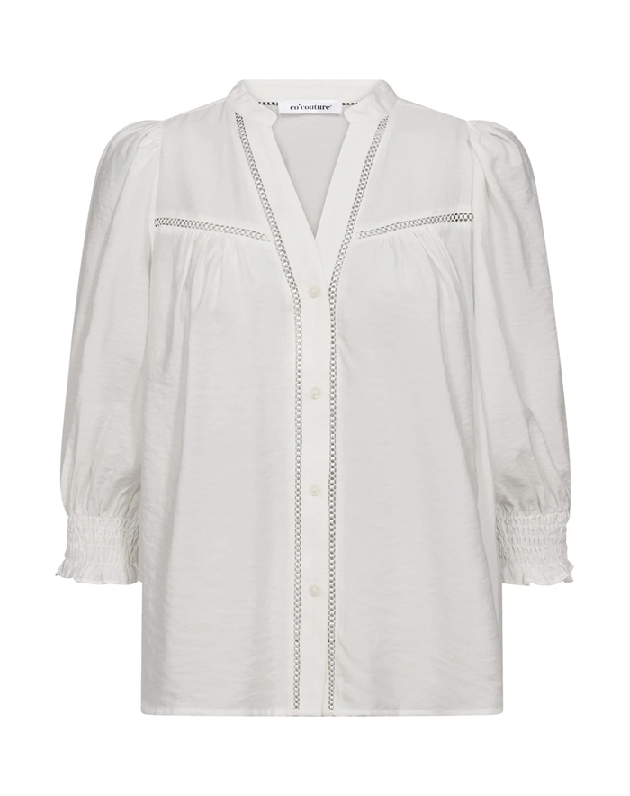 Co\' Couture - Callum CC Lace Puff V-Skjorte - White