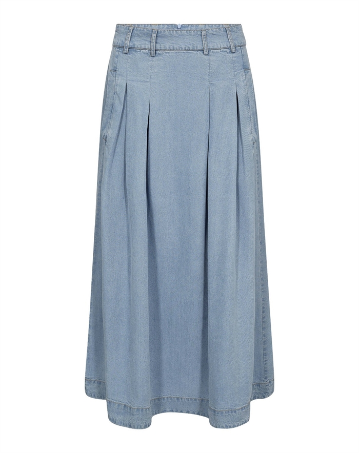 Co Couture - Tilly CC Anya Pleat Nederdel - Fade Denim 