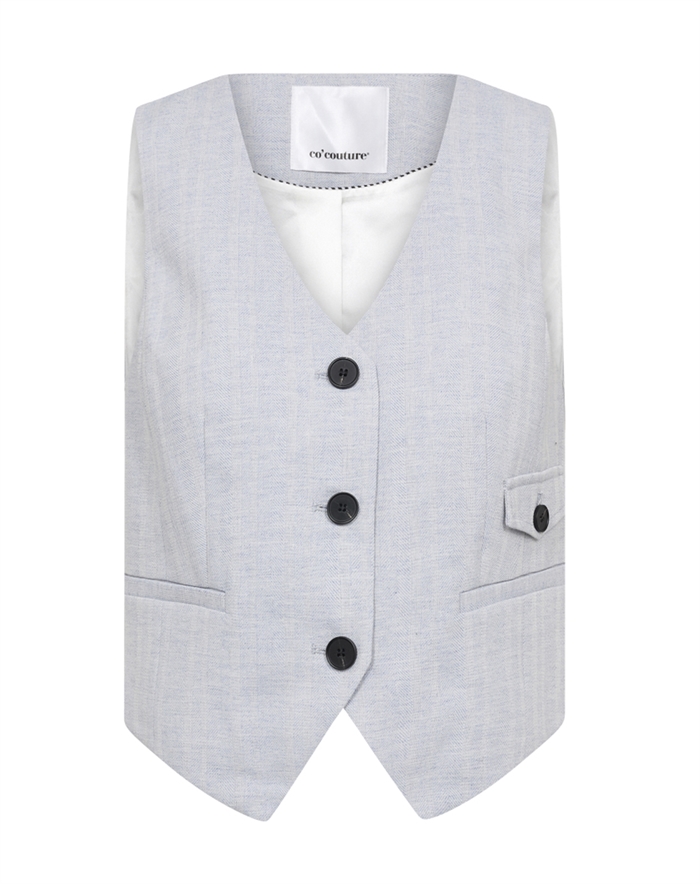 Co\'Couture - Lisa CC Linen Tailor Vest - Light Blue