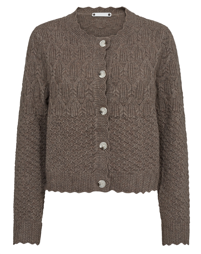 Co\'Couture - Pointelle CC New Cardigan - Walnut