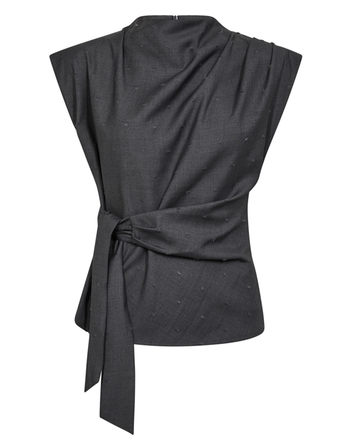 Co\'Couture - Saga CC Pleat Top - Mid Grey