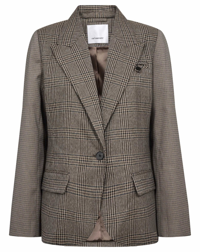 Co\'Couture - VeyaCC Check Fitted Blazer - Brown