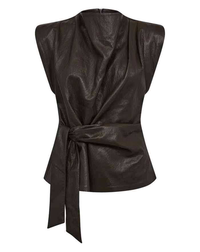 Co\'Couture - Gitt CC Pleat Top - Dark Brown