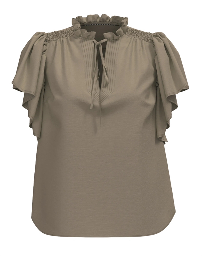 Co\'Couture - Hera CC Frill Top - Walnut