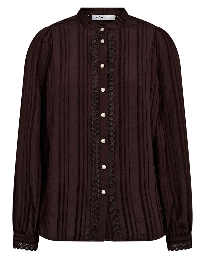 Co\'Couture - Kesi CC Lace Skjorte - Dark Brown