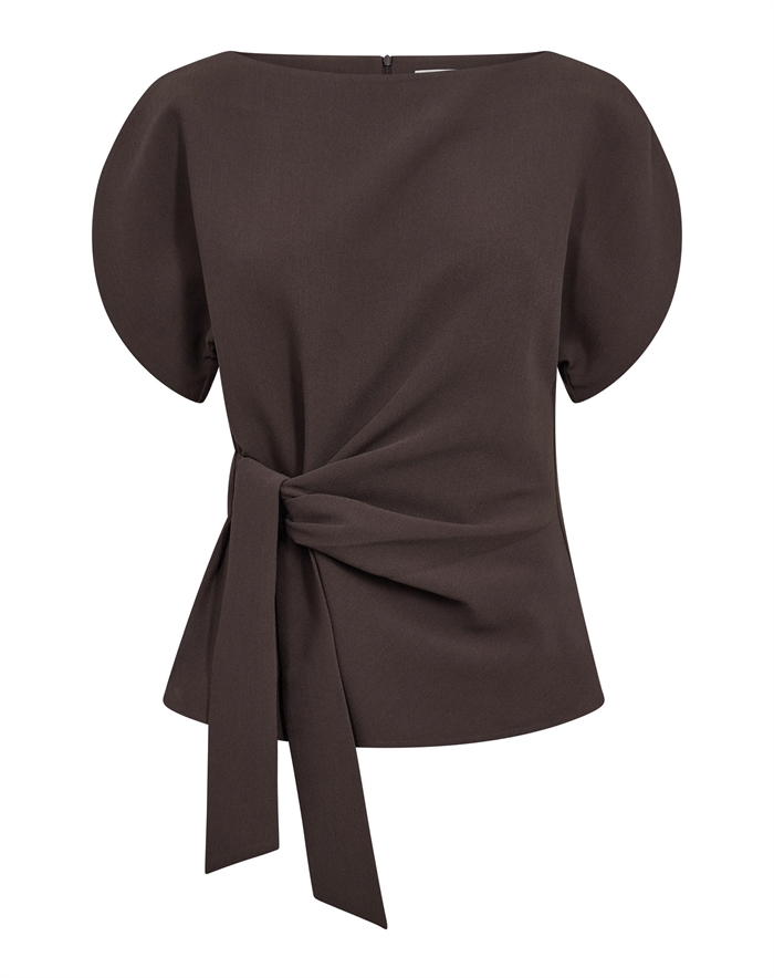 Co´Couture - AcileCC Pleat Bluse - Brown