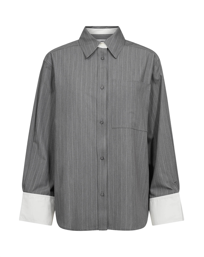 Co´Couture - PennyCC Pin Skjorte - Mid Grey