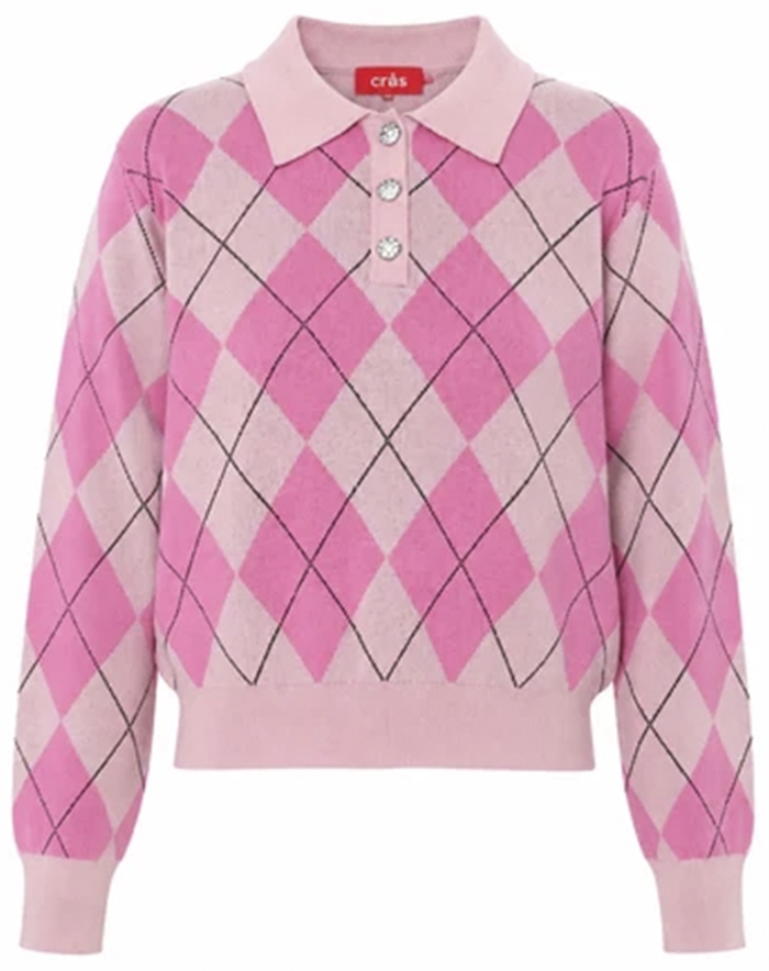 Cras Cph - Lovemycras Pullover - Pink Argyle