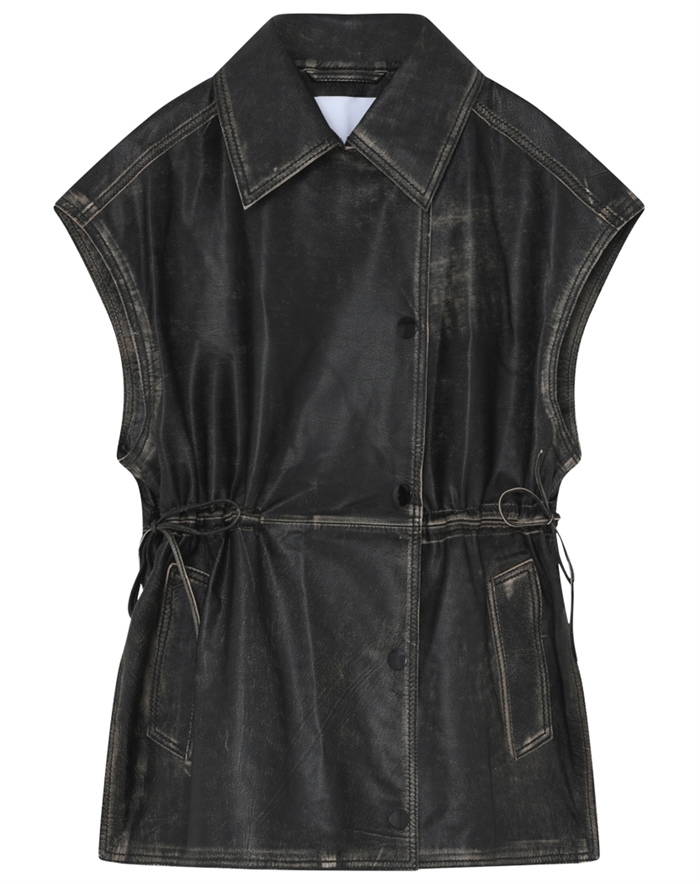 Day Birger et Mikkelsen - Cristin Distressed Leather Vest - Black