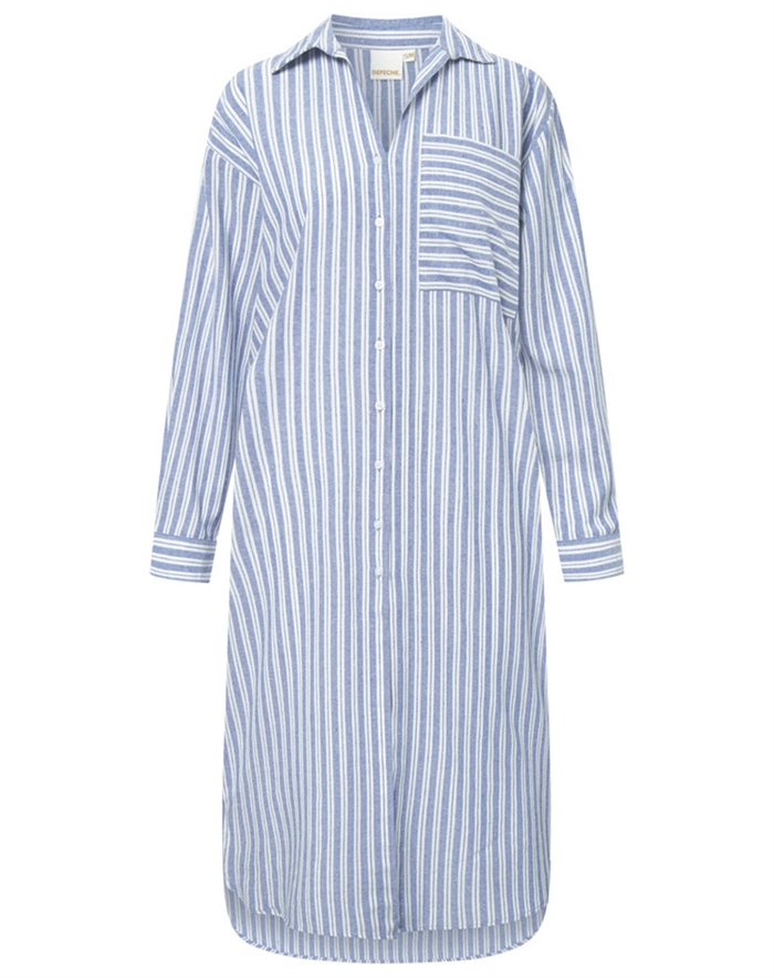 Depeche - Beate DE Skjorte - Blue Yamdye Stripe