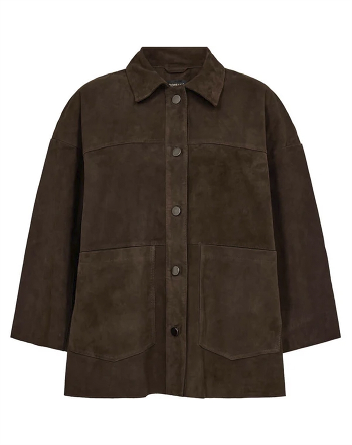 Depeche - TonjaDep Suede Skjorte - Dusty Brown 