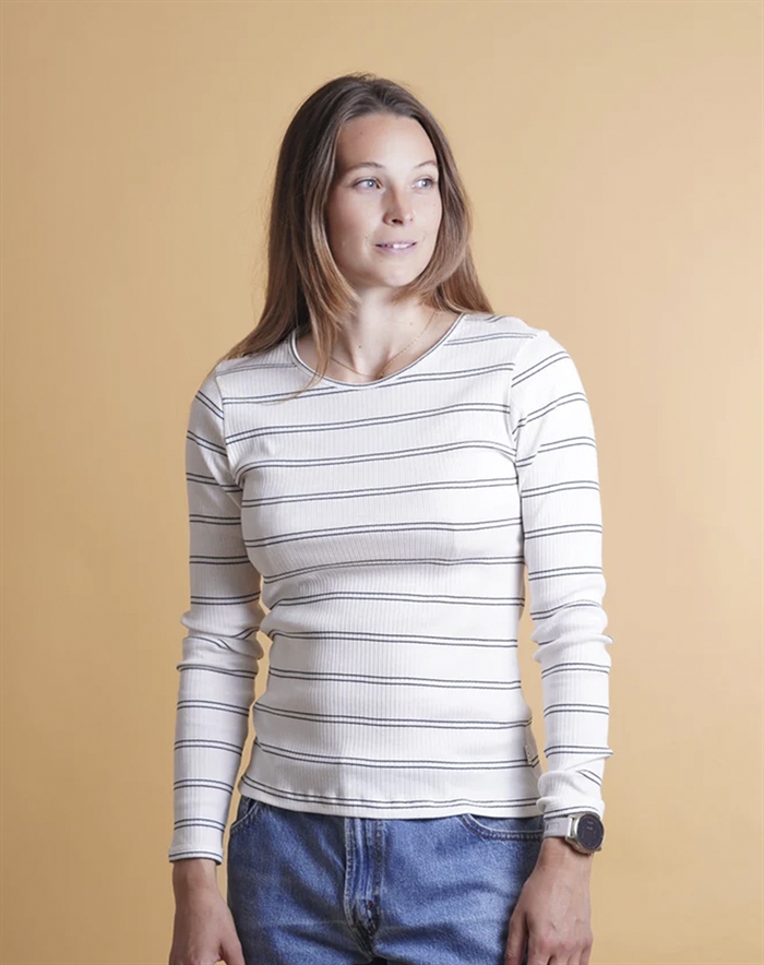 Elsk - Rib langærmet T-shirt - Cream/Black