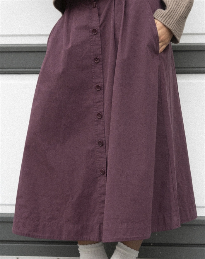 Elsk - Poplin Nederdel - Aged Maroon