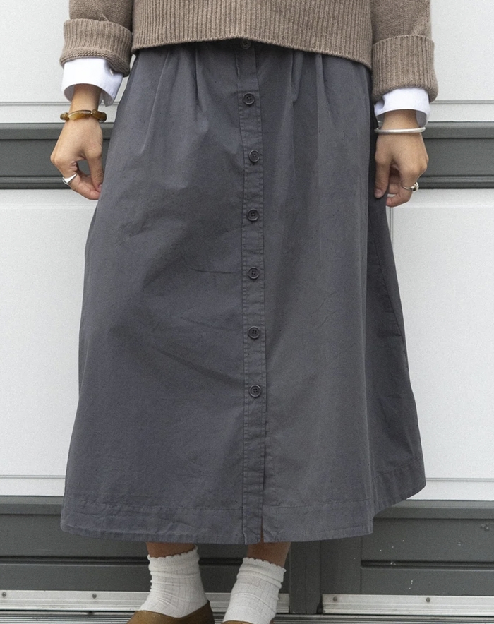 Elsk - Poplin Nederdel - Asphalt Grey