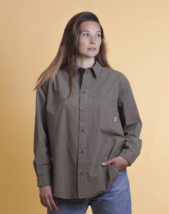 Elsk - Poplin Skjorte - Mossy Bark