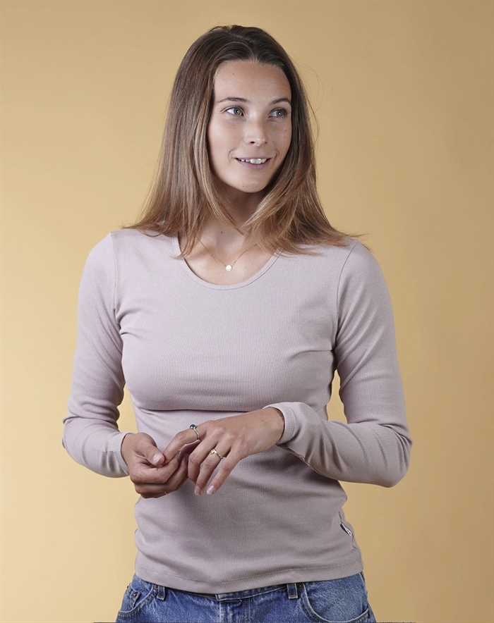 Elsk - Rib Langærmet Trøje - Ash Rose