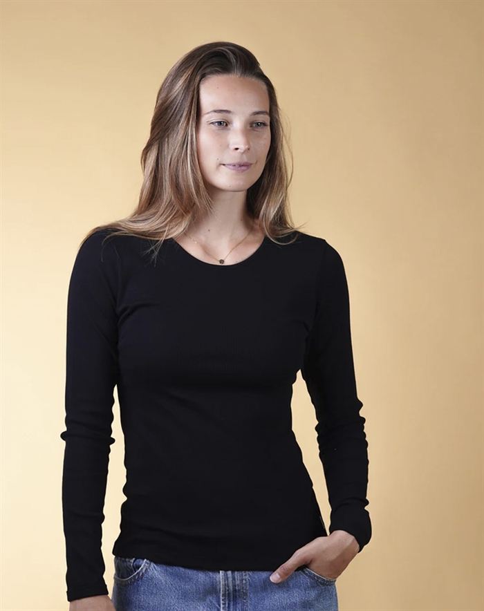 Elsk - Rib Women\'s LS T-Shirt - Black