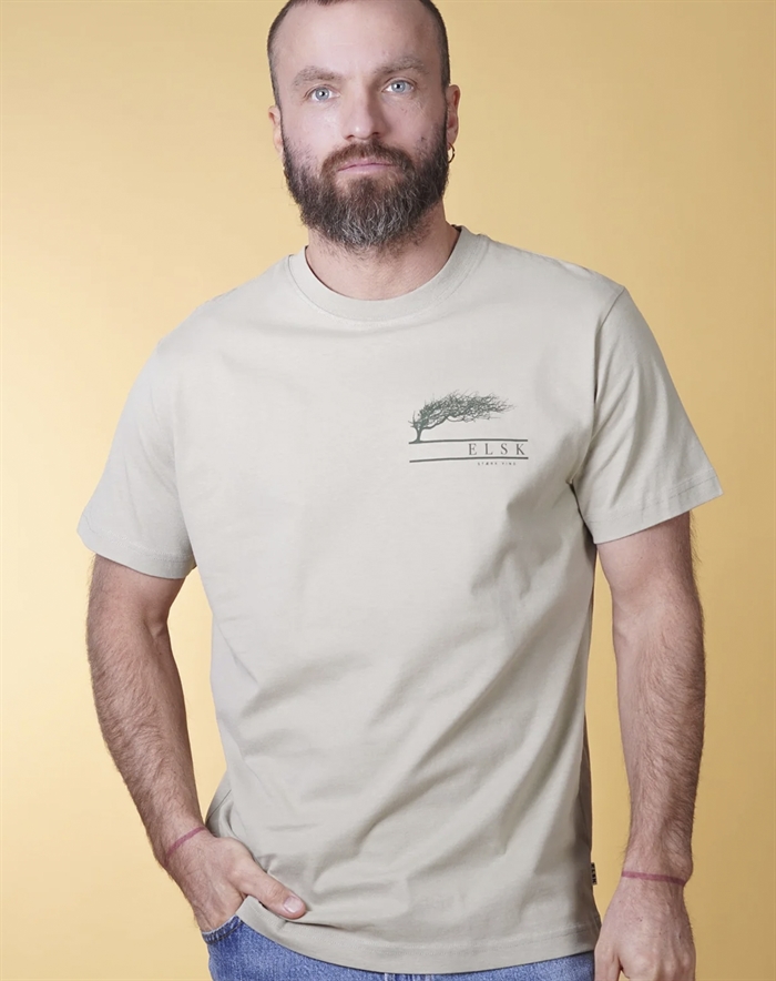 Elsk - Stærk Vind CH \'s Brushed T-shirt - Sand Stone