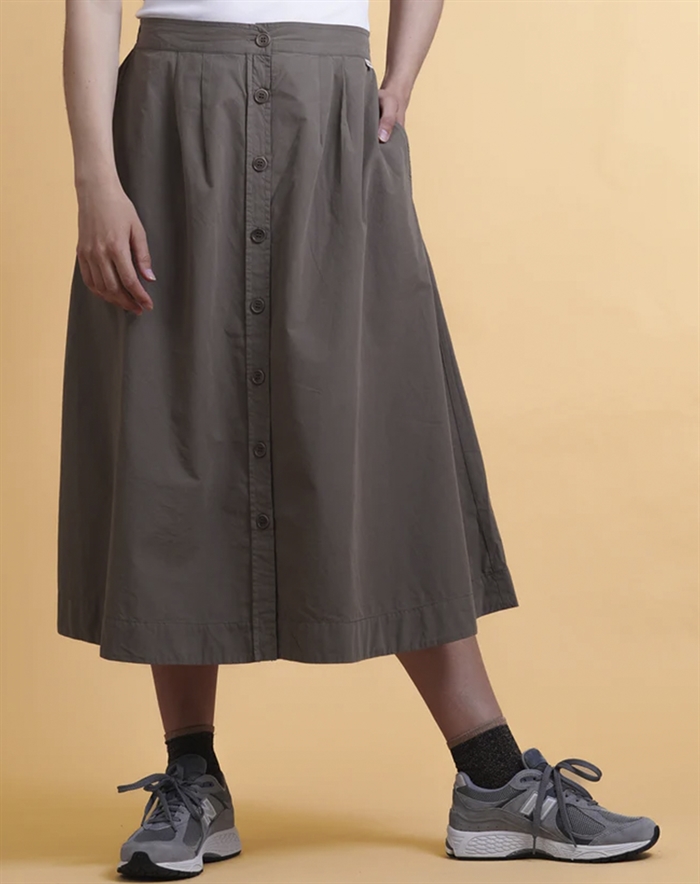 Elsk - Poplin Womens Nederdel - Mossy Bark