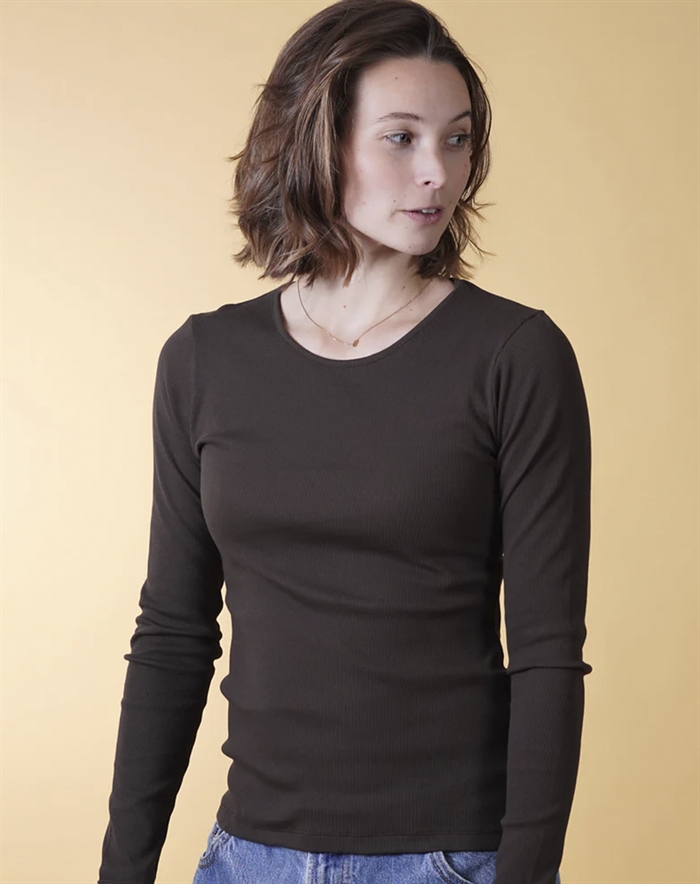 Elsk - Rib Womens Langærmet Trøje - Soil Brown