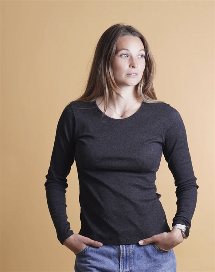 Elsk - Rib Womens T-shirt - Antracit Melange