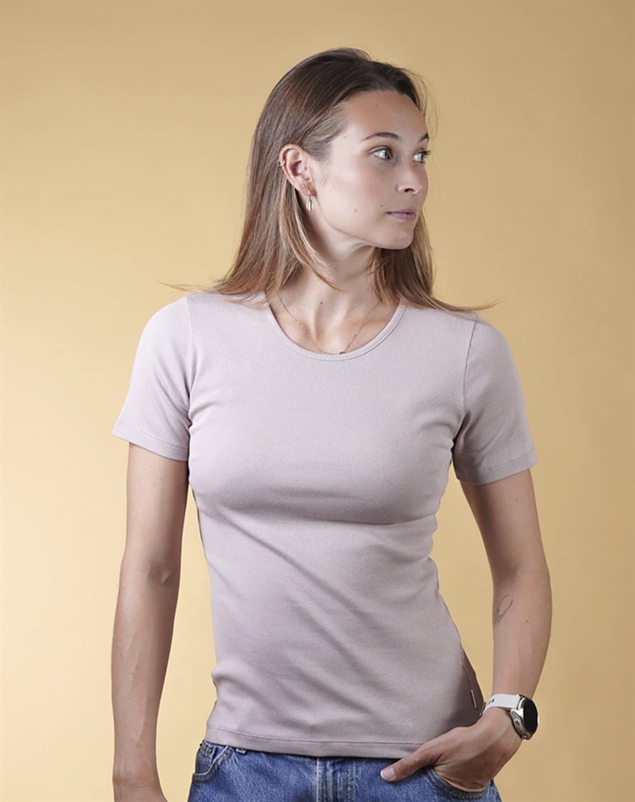Elsk - Rib Womens T-shirt - Ash Rose