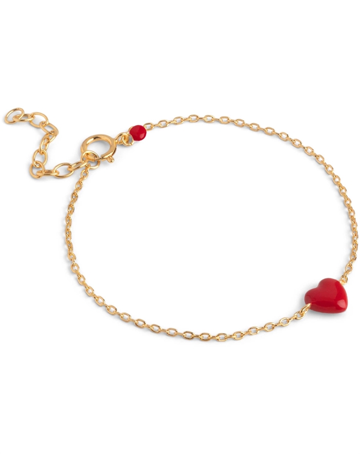 Enamel Copenhagen - Amore Armbånd - Red/Guldfarvet