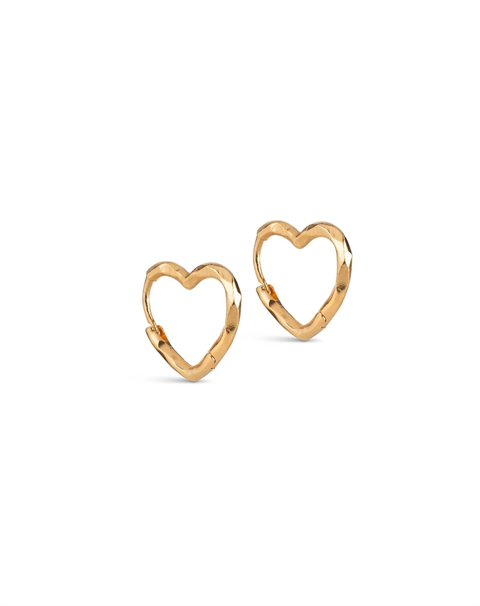Enamel Copenhagen - Organic Heart Small Hoops - Guldfarvet